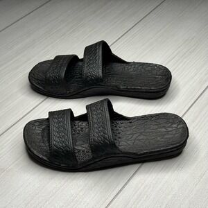 Mens Slides Sandals Double Strap Slip On Black Comfort Casual Summer Pool Shoe 6